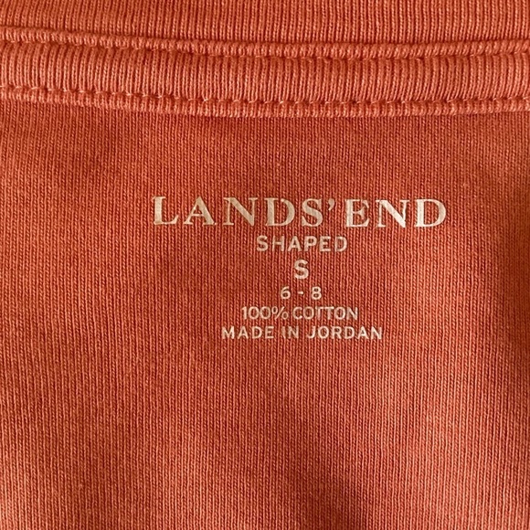 Lands End Women’s Peach V-Neck Long Sleeve Tee.  Size S - Picture 4 of 5